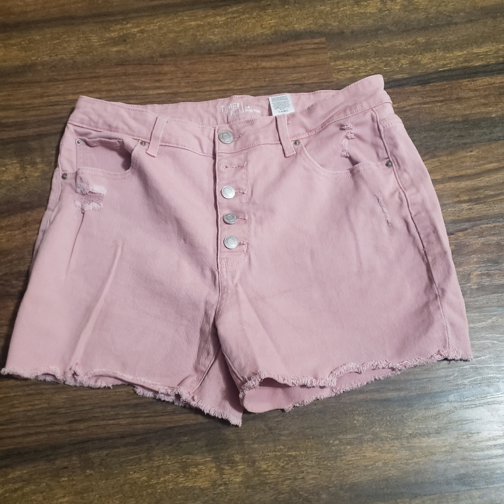 Time and Tru size 14 Blush Button Up Shorts